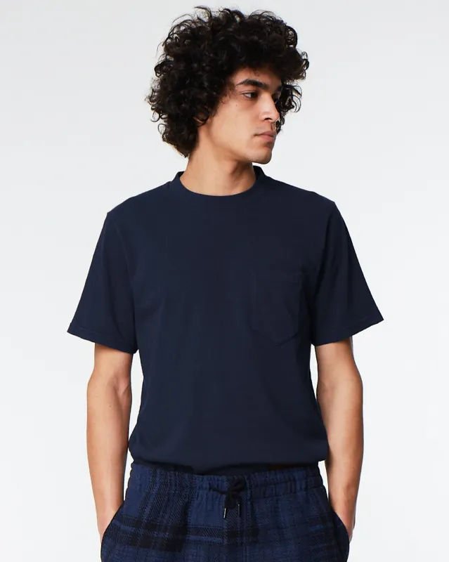 Pocket T Cotton Hemp Navy made by Eat Dust