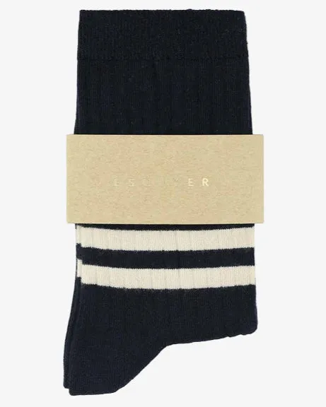 Escuyer Stripes Socks Blue/Ecru sold by Eat Dust product image thumbnail 4