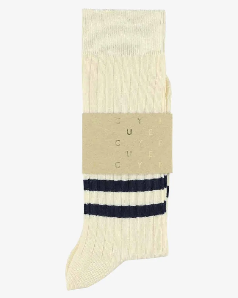 Escuyer Stripes Socks Ecru/Blue sold by Eat Dust product image thumbnail 2