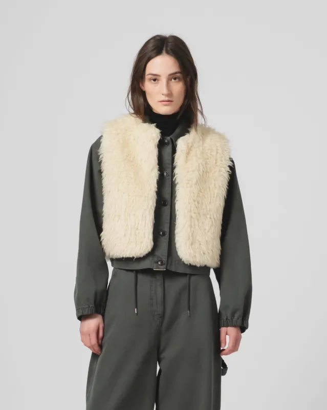 G.o.D Peak Vest Alaska Fluff Ecru made by Eat Dust