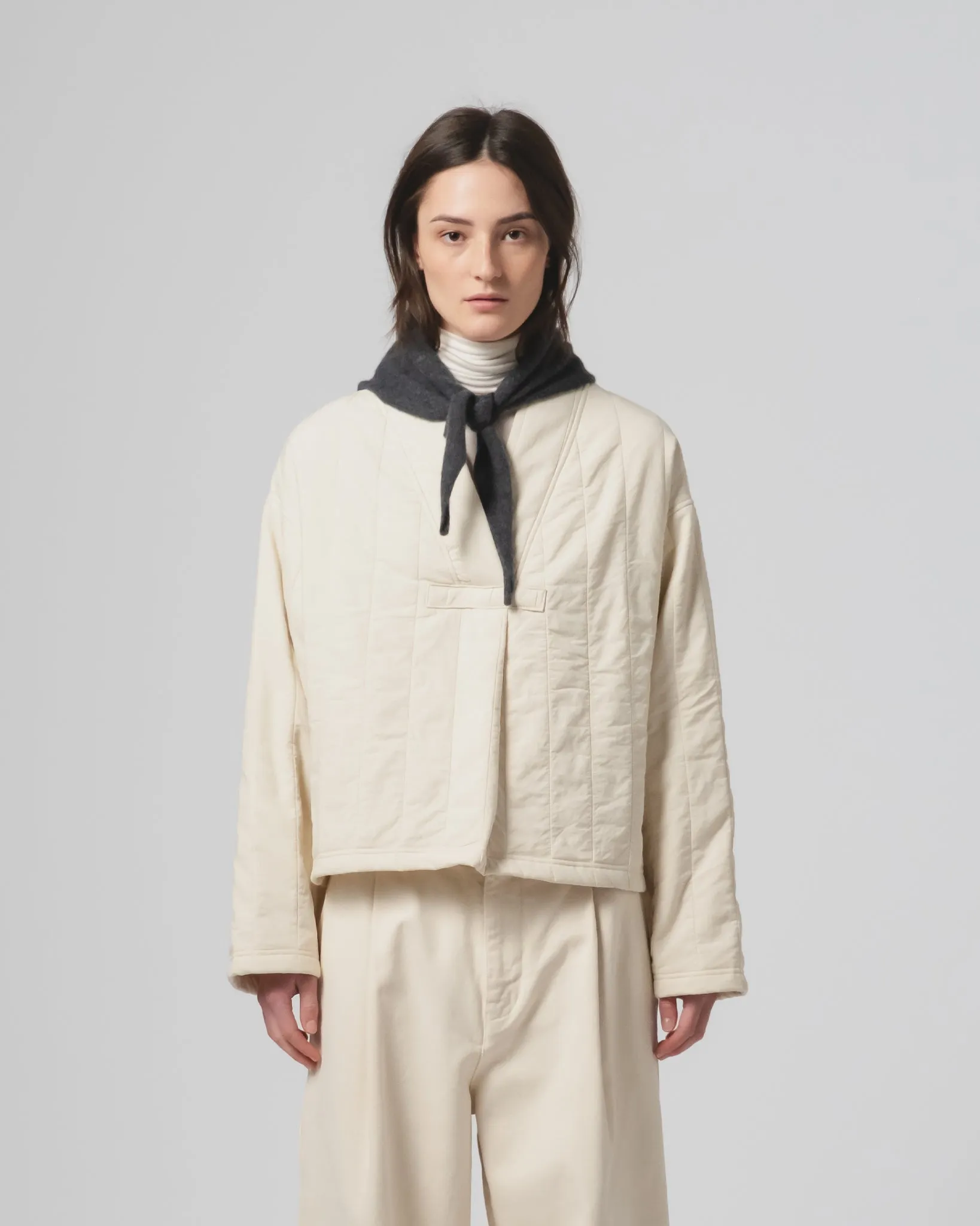 G.o.D Toku Sweater Quilted Cotton Ecru sold by Eat Dust