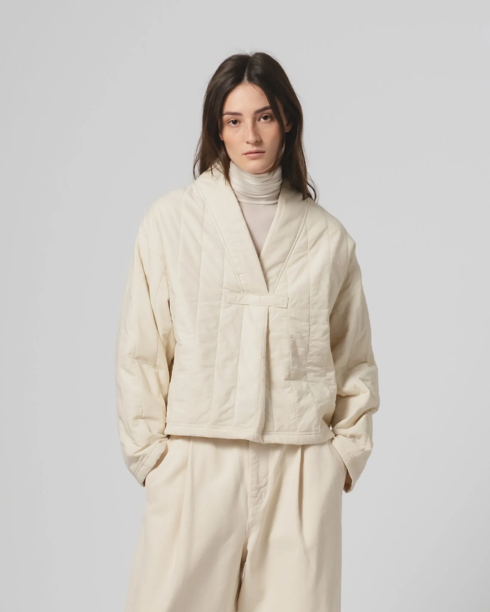 G.o.D Toku Sweater Quilted Cotton Ecru sold by Eat Dust product image thumbnail 4