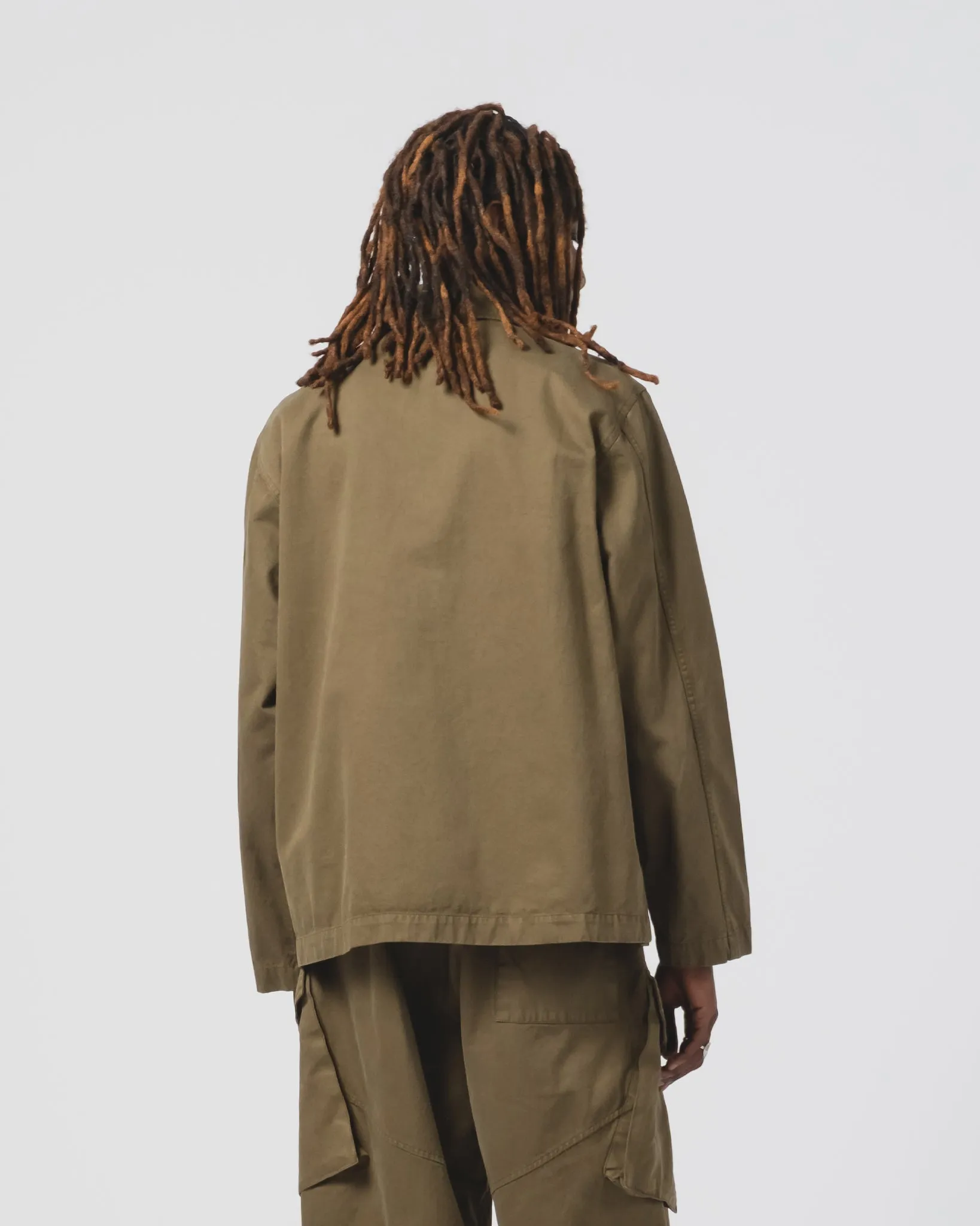 Fisherman Shirt Gabardine Satin Fossil Green sold by Eat Dust product image thumbnail 5