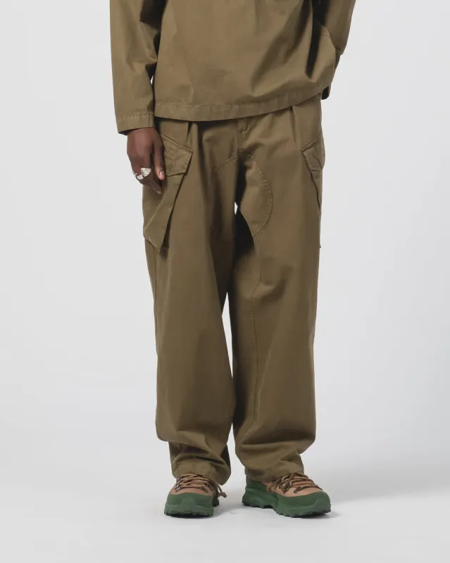 Trooper Pants Gabardine Satin Fossil Green sold by Eat Dust