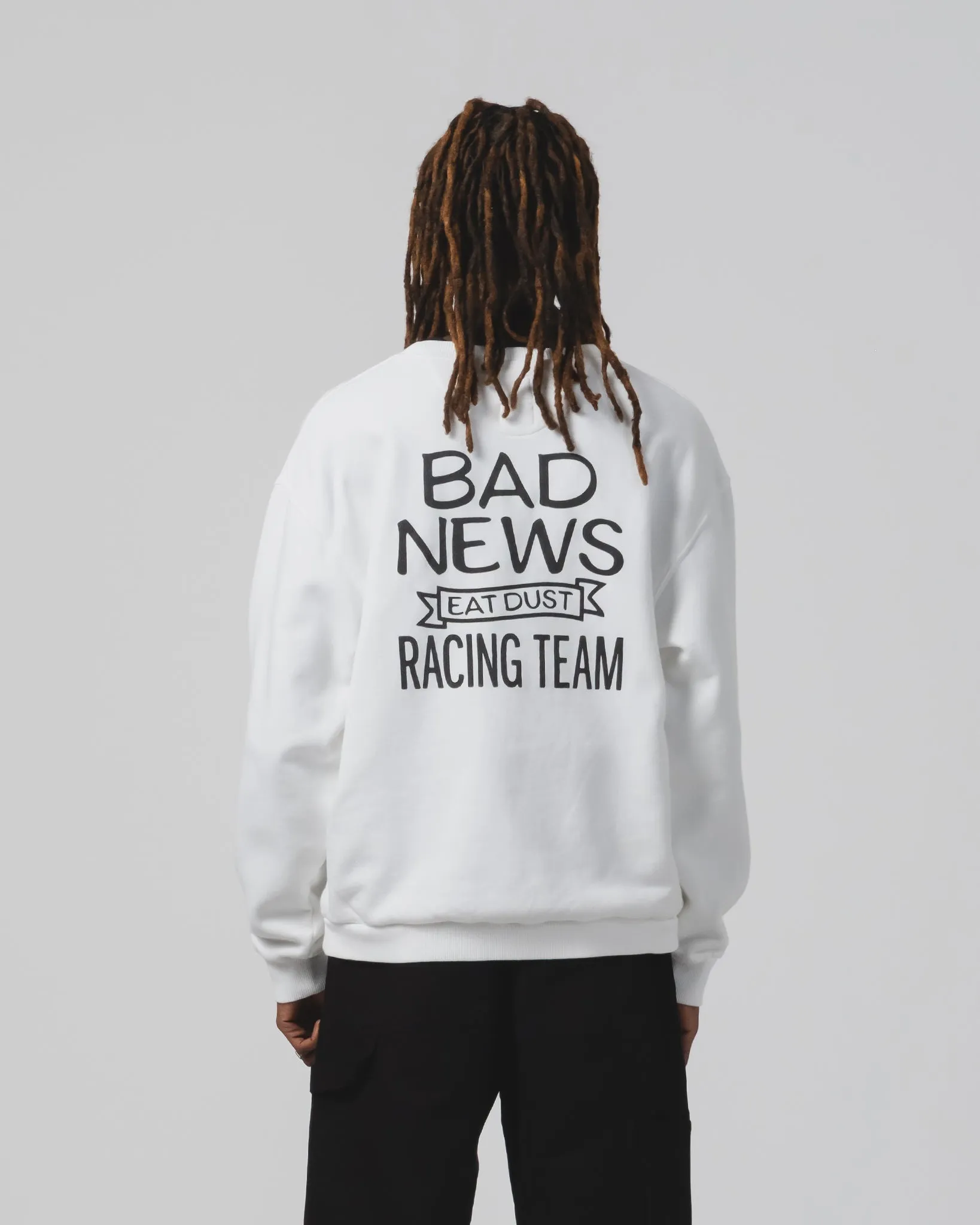 Bad News Sweater Basic Fleece White sold by Eat Dust product image thumbnail 4