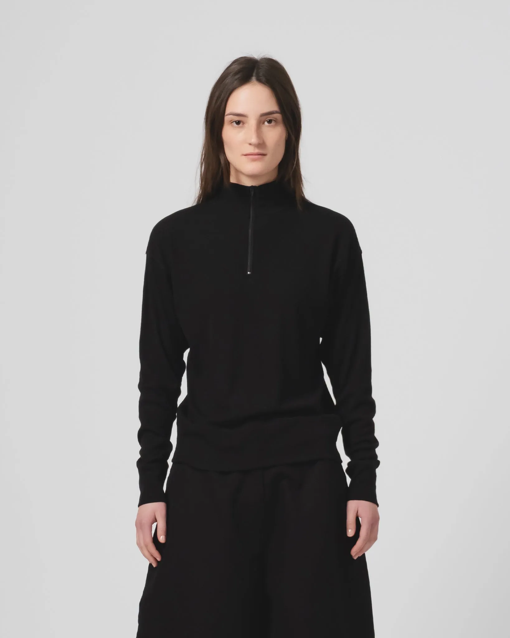 G.o.D Zipper Pull Over Light Wool Black sold by Eat Dust