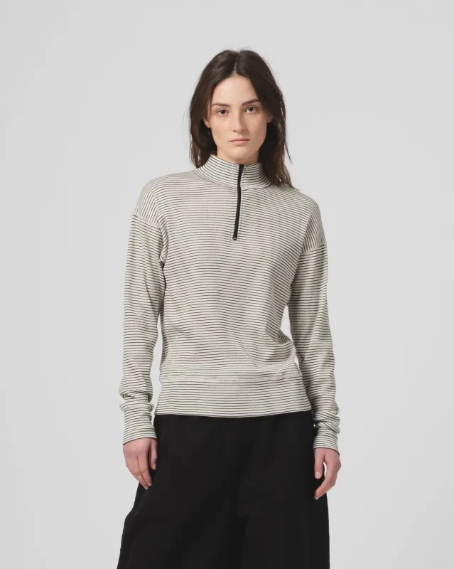 G.o.D Zipper Pull Over Light Wool Ecru/Black sold by Eat Dust