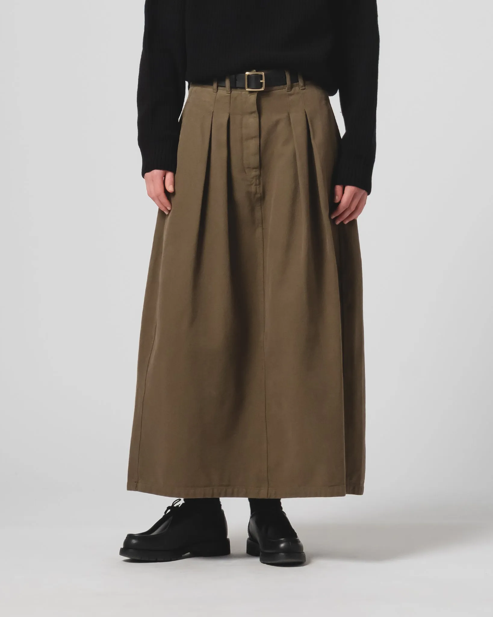 G.o.D Bulb Skirt Canvas Fossil Green sold by Eat Dust