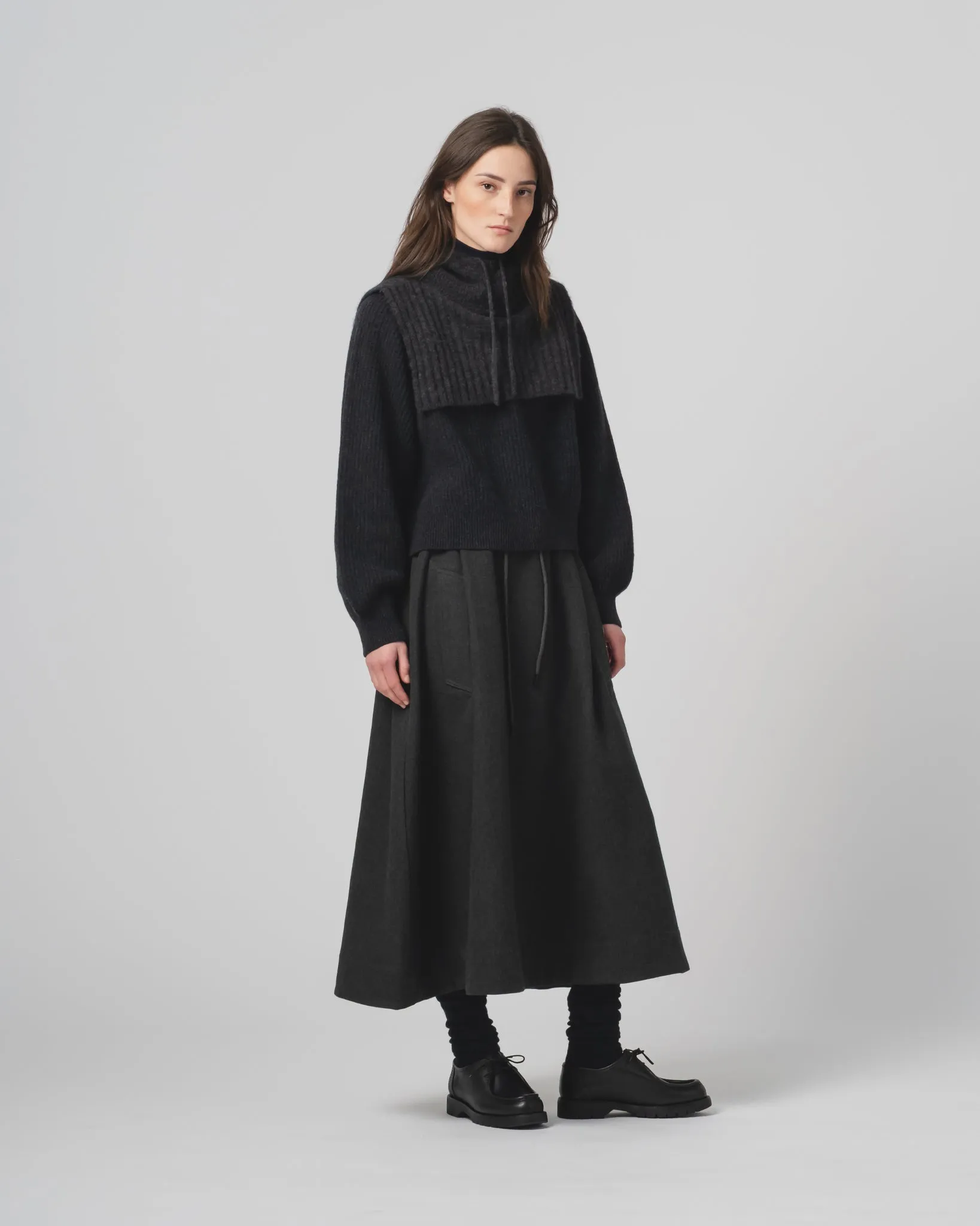 G.o.D Meadow Skirt Terrestre Wool Anthracite sold by Eat Dust product image thumbnail 4