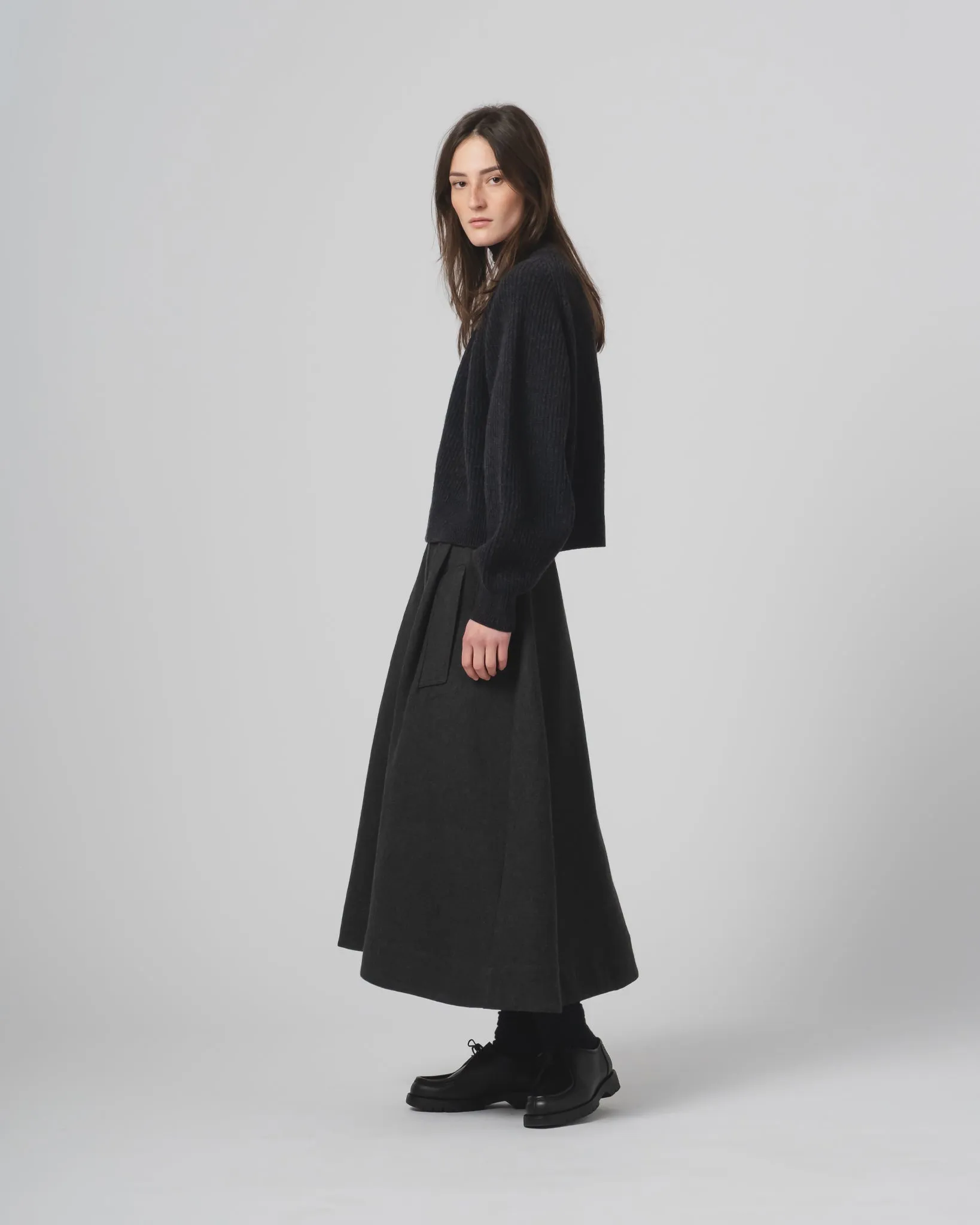 G.o.D Meadow Skirt Terrestre Wool Anthracite sold by Eat Dust product image thumbnail 2