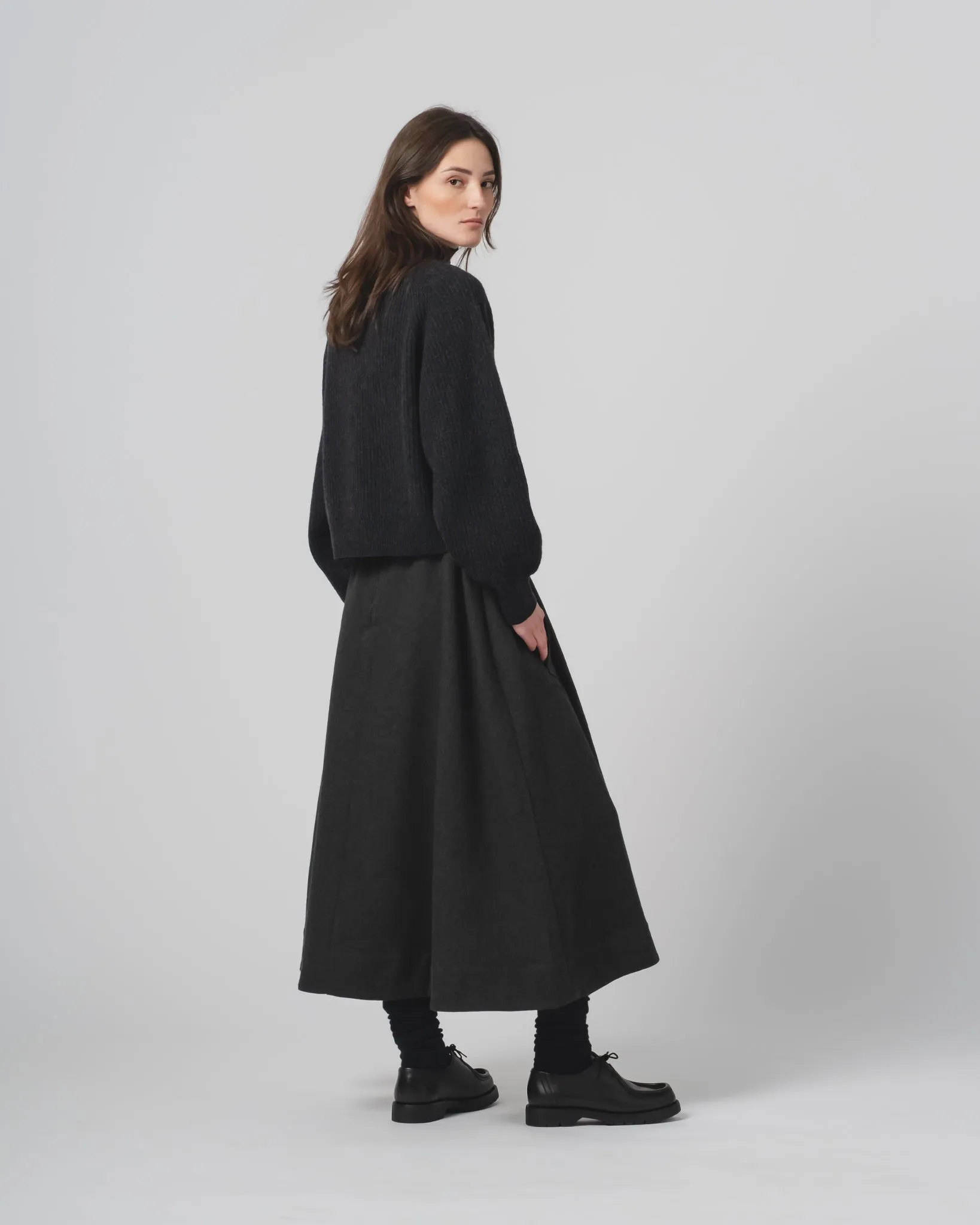 G.o.D Meadow Skirt Terrestre Wool Anthracite sold by Eat Dust product image thumbnail 5