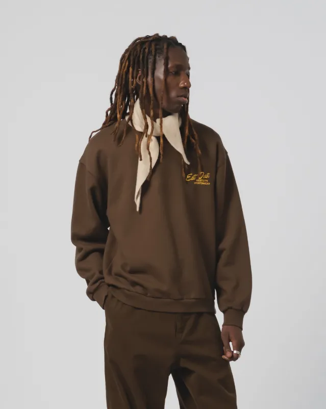 Western Sportswear Sweater Basic Fleece Brown made by Eat Dust