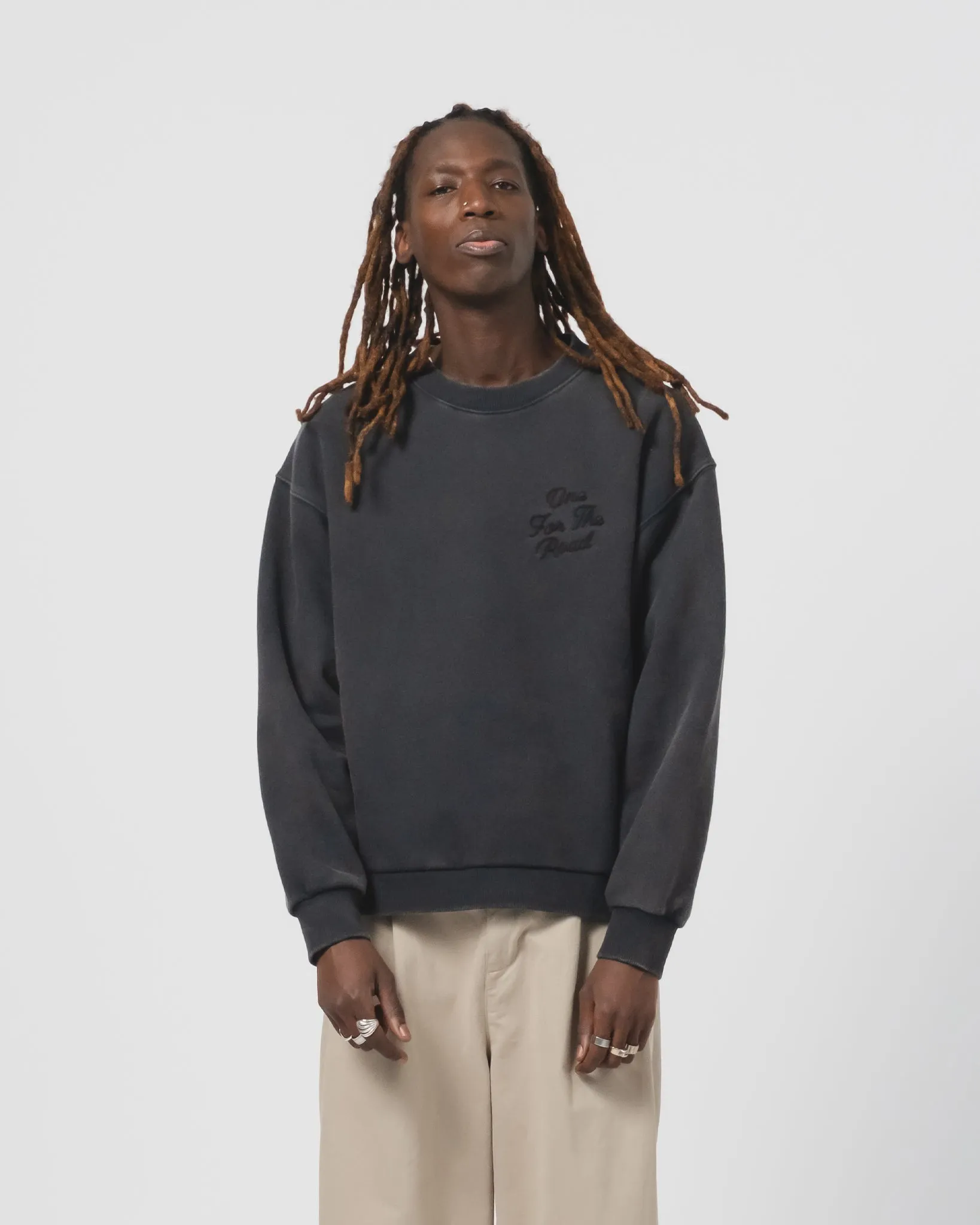 Detroit Sweater Basic Fleece Washed Black sold by Eat Dust product image thumbnail 5
