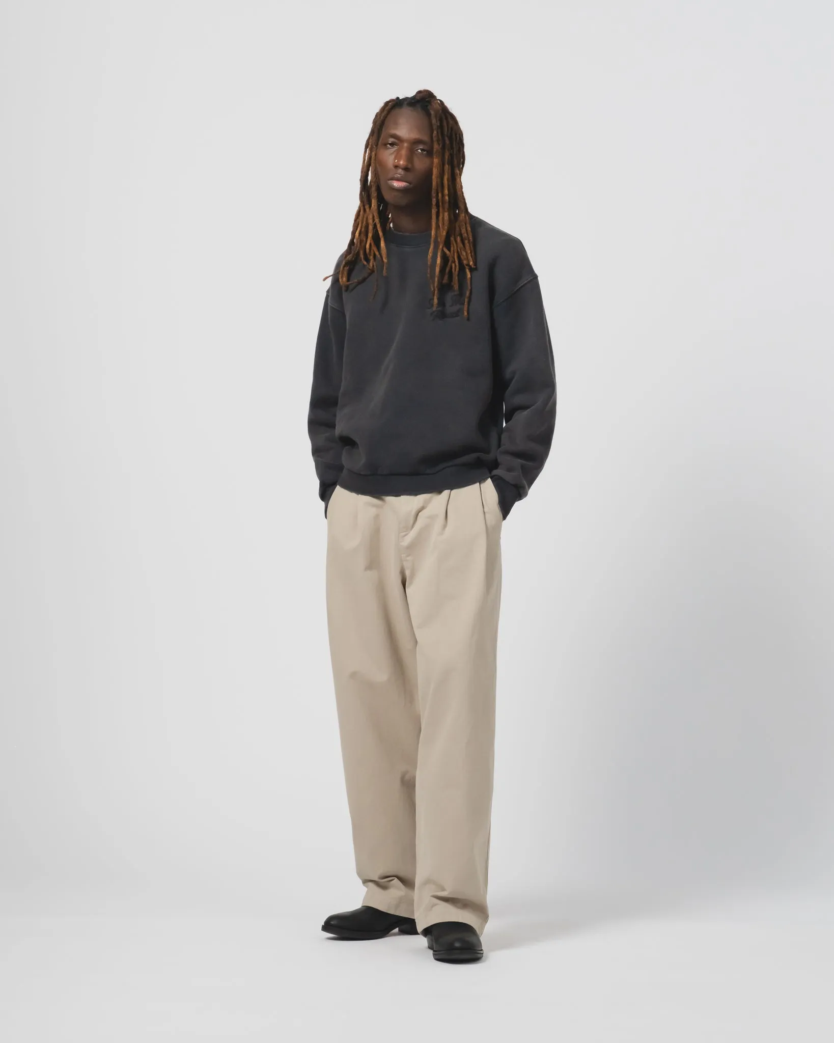 Detroit Sweater Basic Fleece Washed Black sold by Eat Dust product image thumbnail 2
