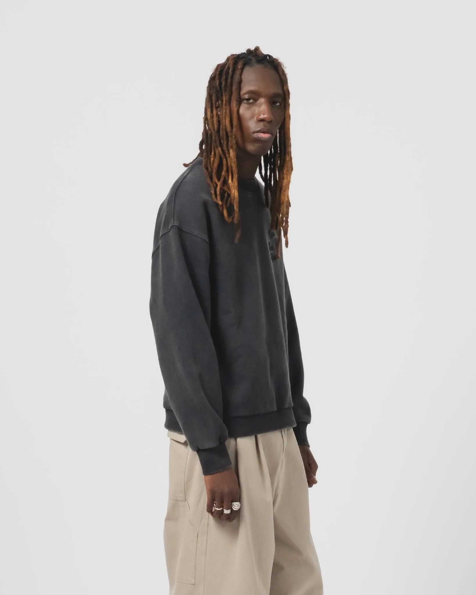 Detroit Sweater Basic Fleece Washed Black sold by Eat Dust product image thumbnail 4