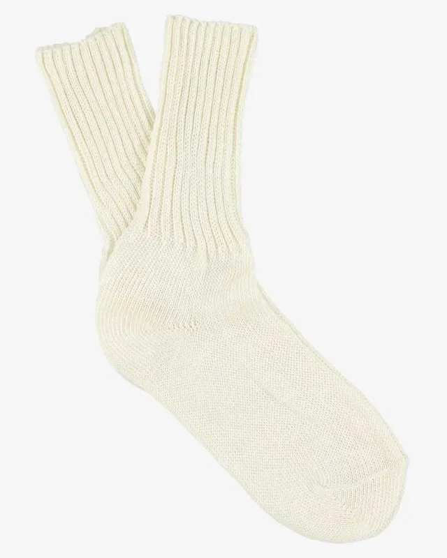 Escuyer Crew Socks Off White made by Eat Dust
