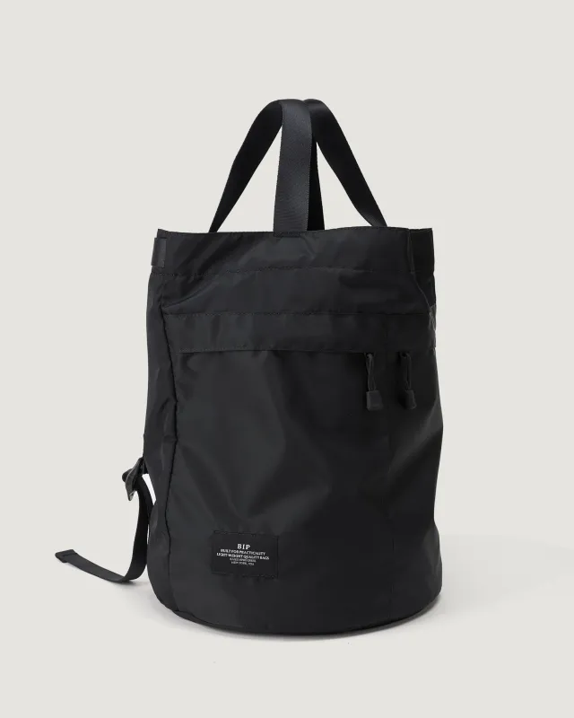 Bucket Backpack Nylon Twill Black made by BAGSINPROGRESS