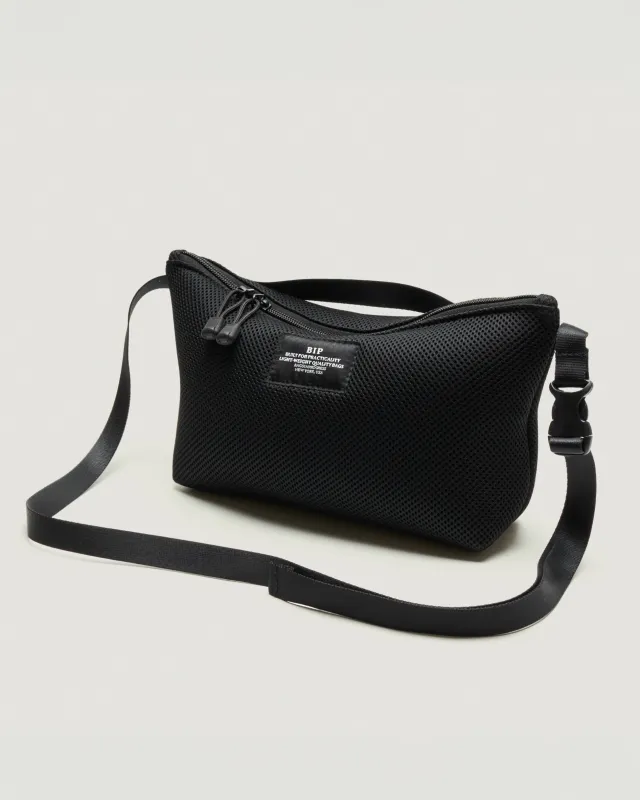 Fannypack Crossbody Double Mesh Black made by Eat Dust
