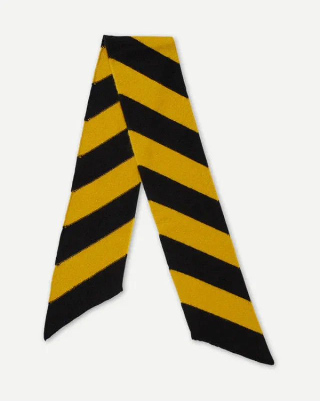 JG Small Diagonal Stripe Scarf Black/Turmeric made by Jo Gordon