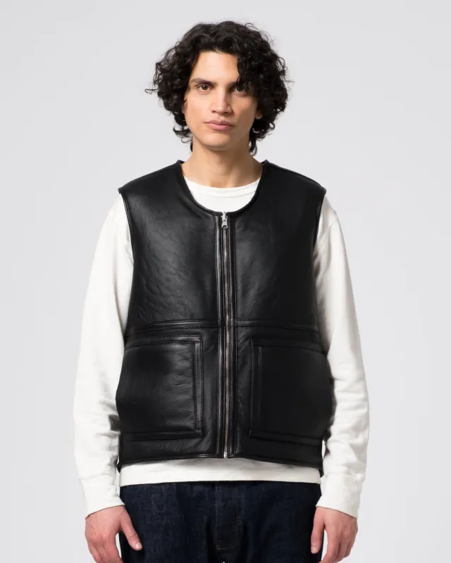 Aviator Vest Shearling Black sold by Eat Dust