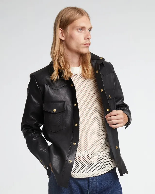 Montana Shirt Leather Black made by Eat Dust