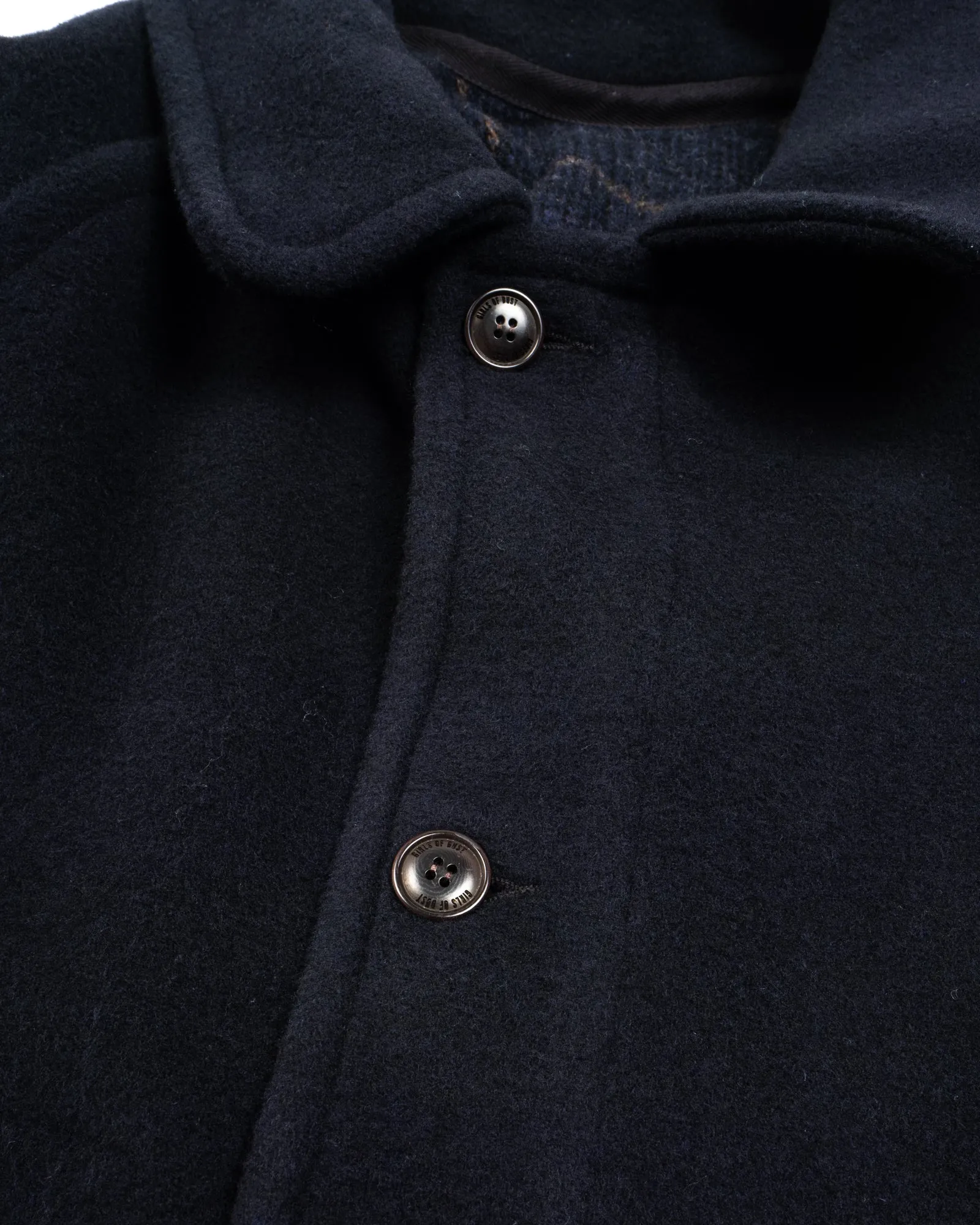 G.o.D Army Trench Reversible Tambura Golf Wool Navy/Brown Check sold by Eat Dust product image thumbnail 3