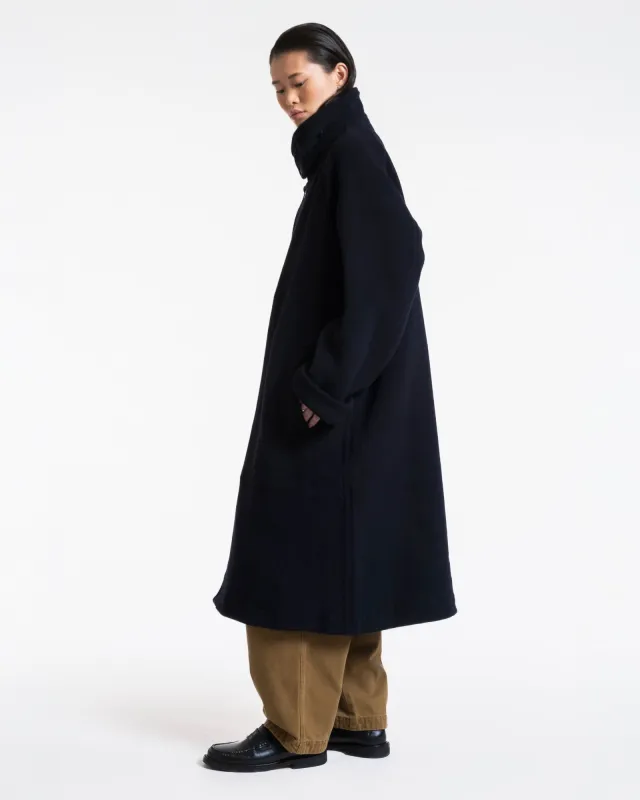 G.o.D Army Trench Reversible Tambura Golf Wool Navy/Brown Check made by Eat Dust