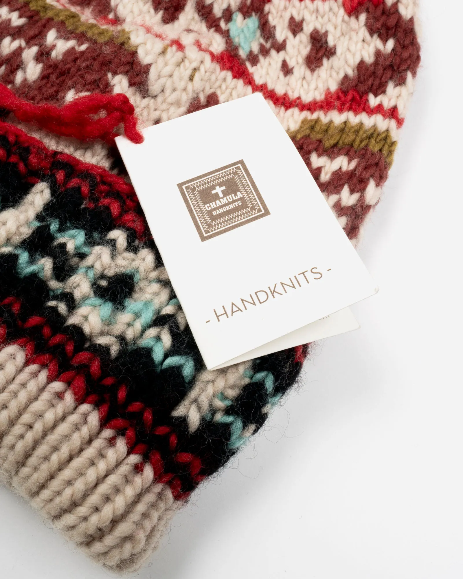 Chamula Double Cuff Beanie Navajo Tan sold by Eat Dust product image thumbnail 4