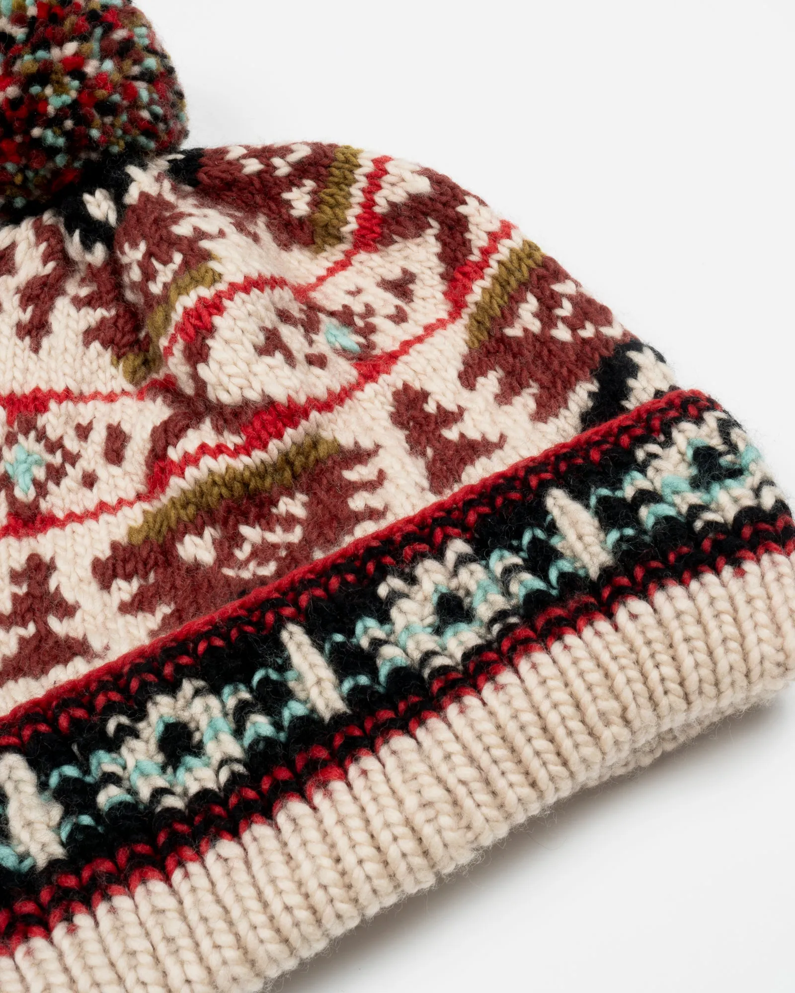 Chamula Double Cuff Beanie Navajo Tan sold by Eat Dust product image thumbnail 2