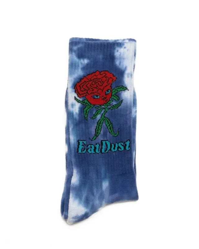 Rose Socks Cotton Tie Dye Blue made by Eat Dust