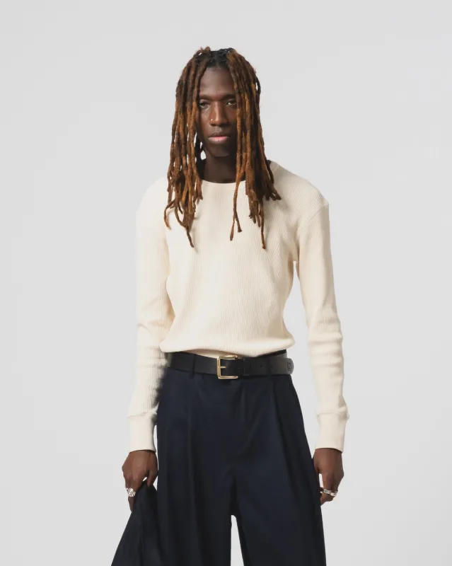 L/S Thermo Waffle T Jersey Off White made by Eat Dust