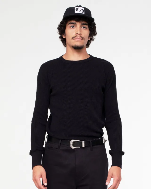 L/S Thermo Waffle T Jersey Black sold by Eat Dust