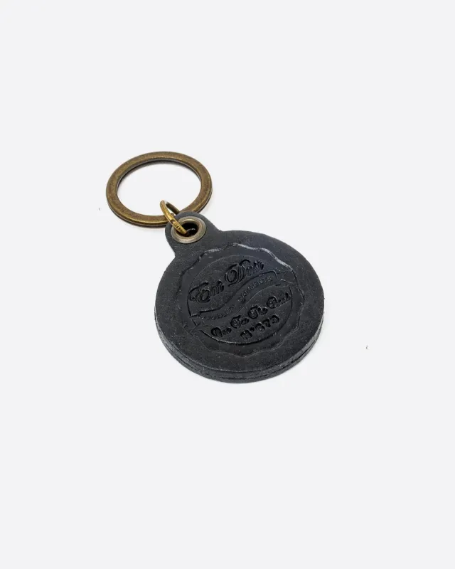 Leather Keychain Small Leather Black sold by Eat Dust