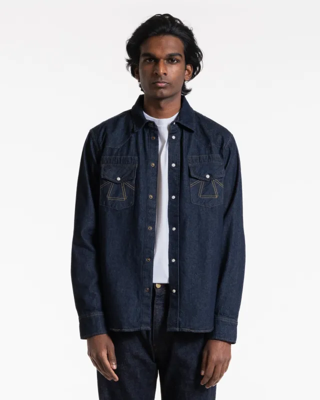 Western Shirt Texas Indigo sold by Eat Dust