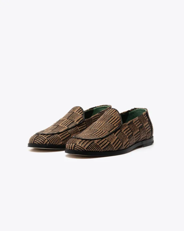 Vinny's Belgee Loafer Brown Raffia sold by Eat Dust