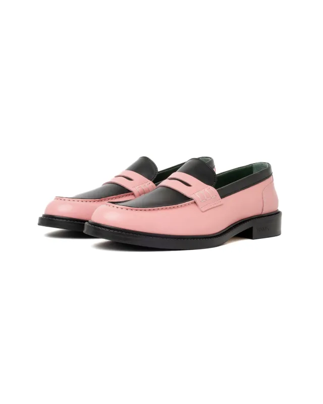 Vinny's Townee Penny Loafer Crust Pink Black sold by Eat Dust