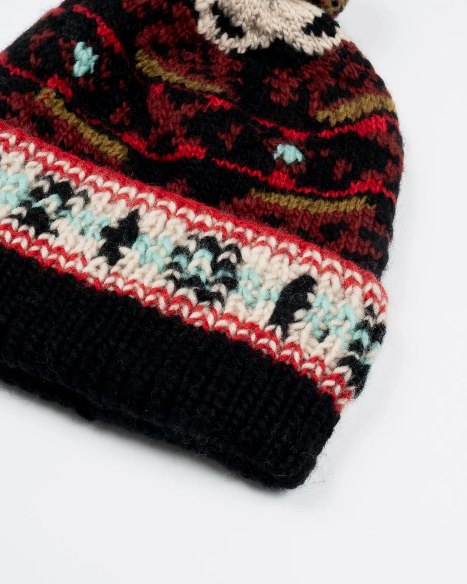 Chamula Double Cuff Beanie Navajo Black sold by Eat Dust product image thumbnail 3