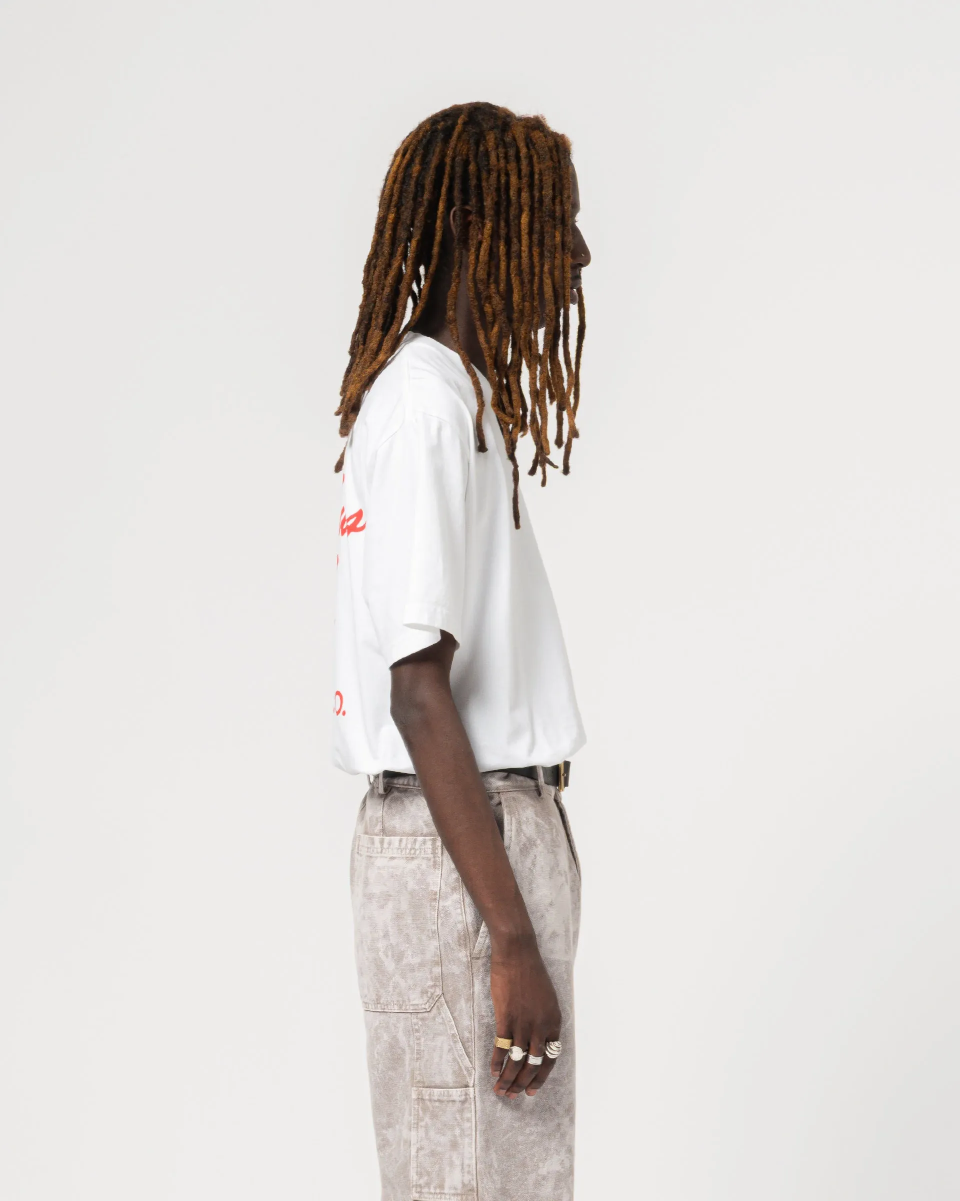 Bad News Racing Tee Open End White sold by Eat Dust product image thumbnail 5