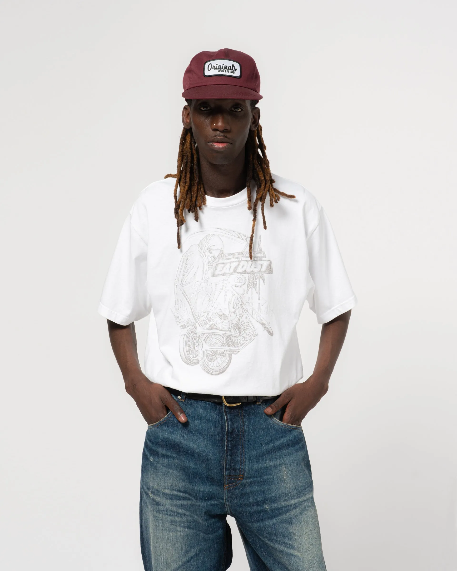 Reaper Tee Open End White sold by Eat Dust