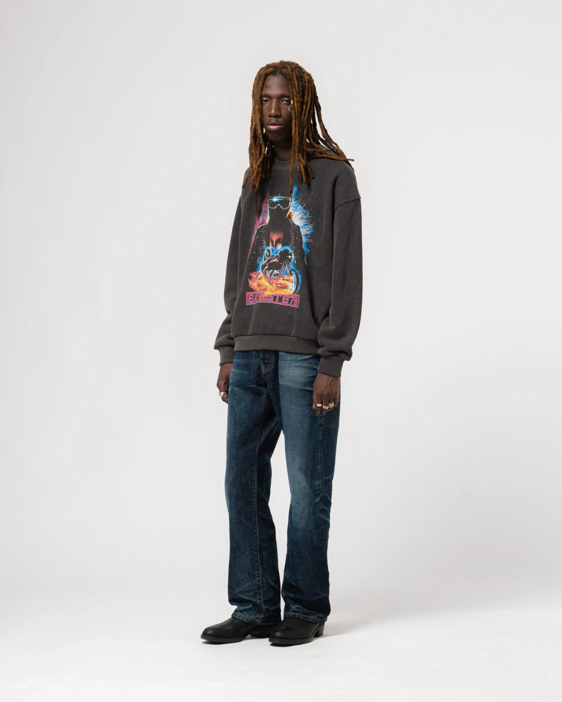 Detroit Sweater Moto Black Basic Fleece Vintage Black sold by Eat Dust product image thumbnail 2