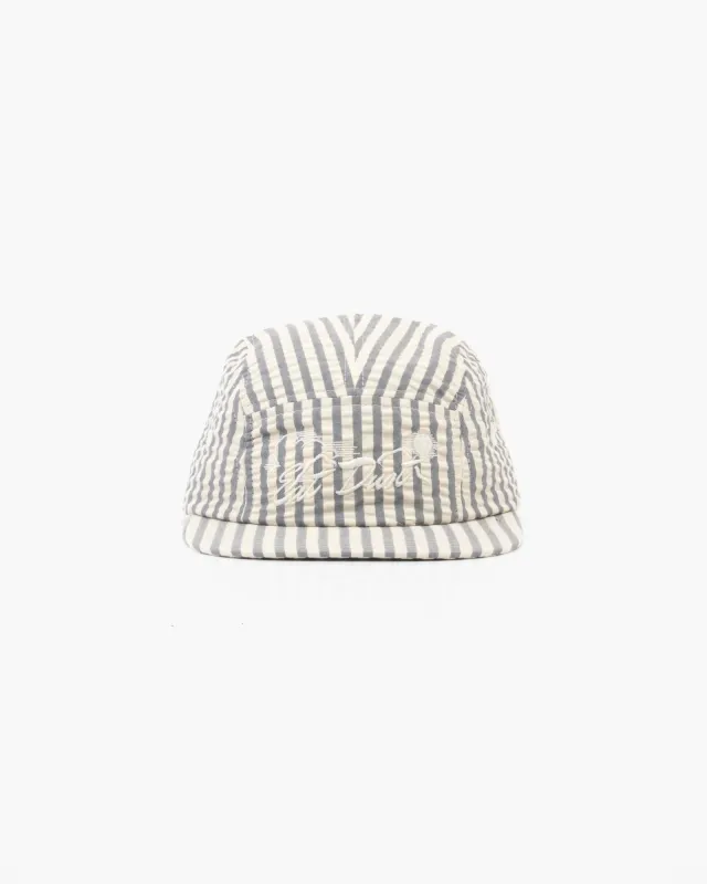 5 Panels Cap Belfast Seersucker Iron/Off-White made by Eat Dust