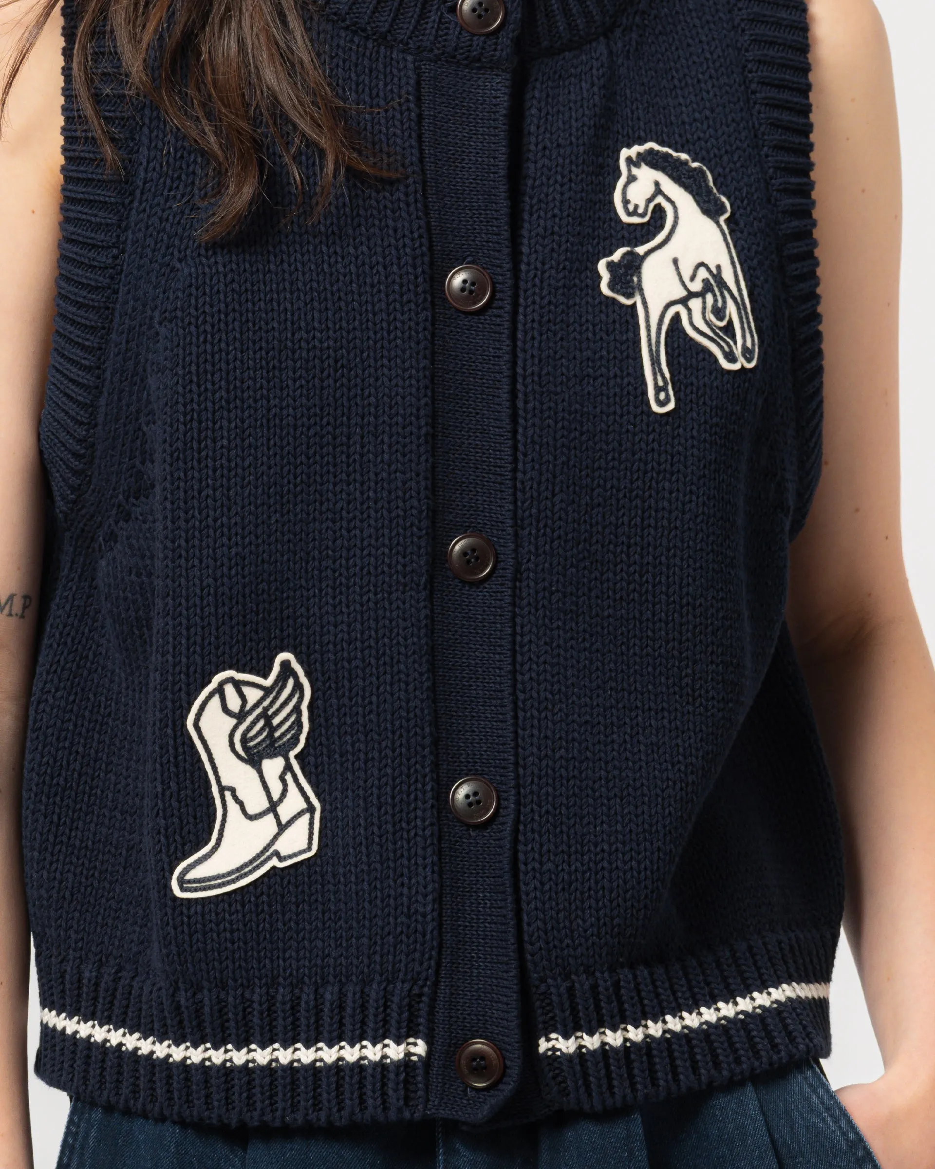G.o.D Ivy Vest Cotton Knit India Blue sold by Eat Dust product image thumbnail 5