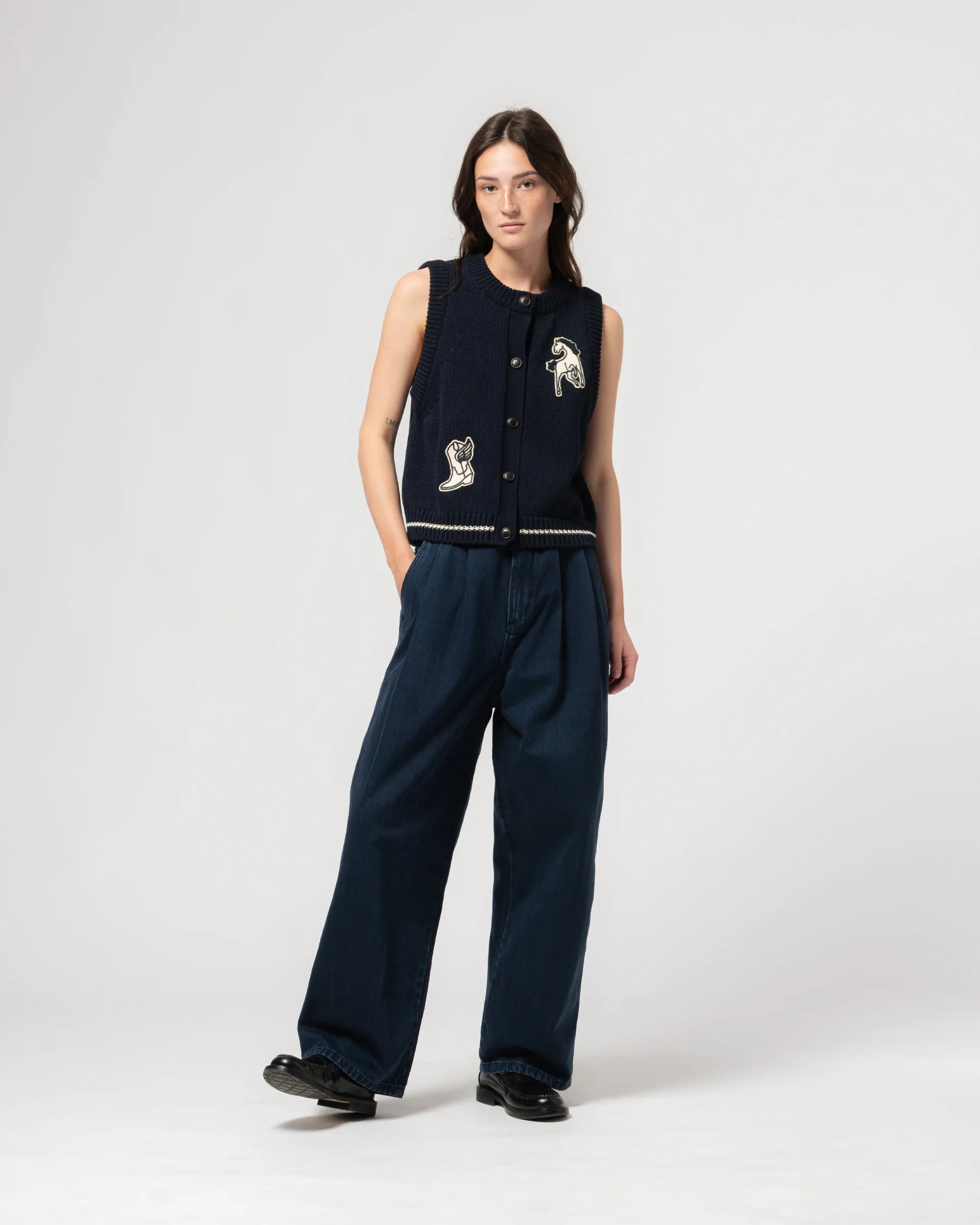 G.o.D Ivy Vest Cotton Knit India Blue sold by Eat Dust product image thumbnail 2