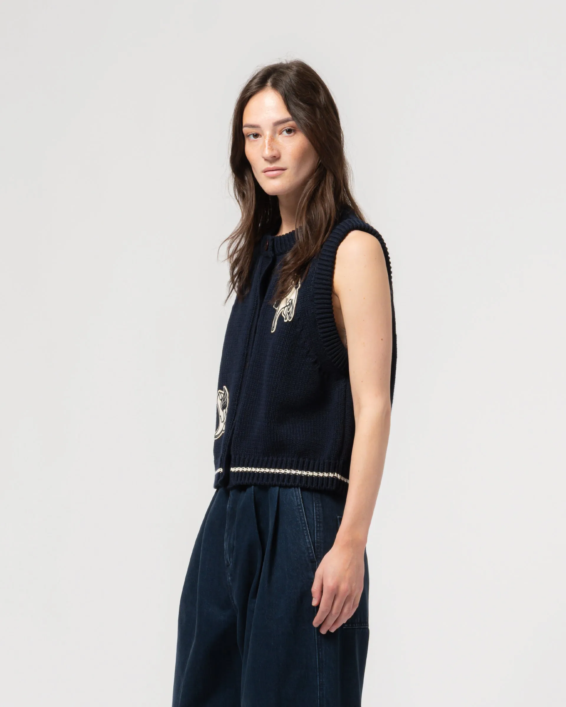 G.o.D Ivy Vest Cotton Knit India Blue sold by Eat Dust product image thumbnail 3
