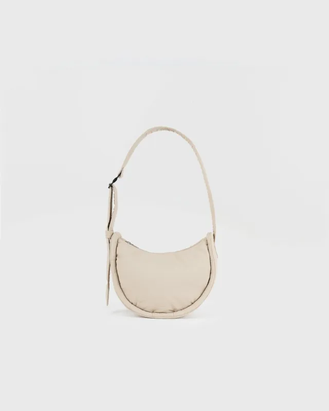 CURVE Half Moon Bag Mini Beige made by SANDQVIST