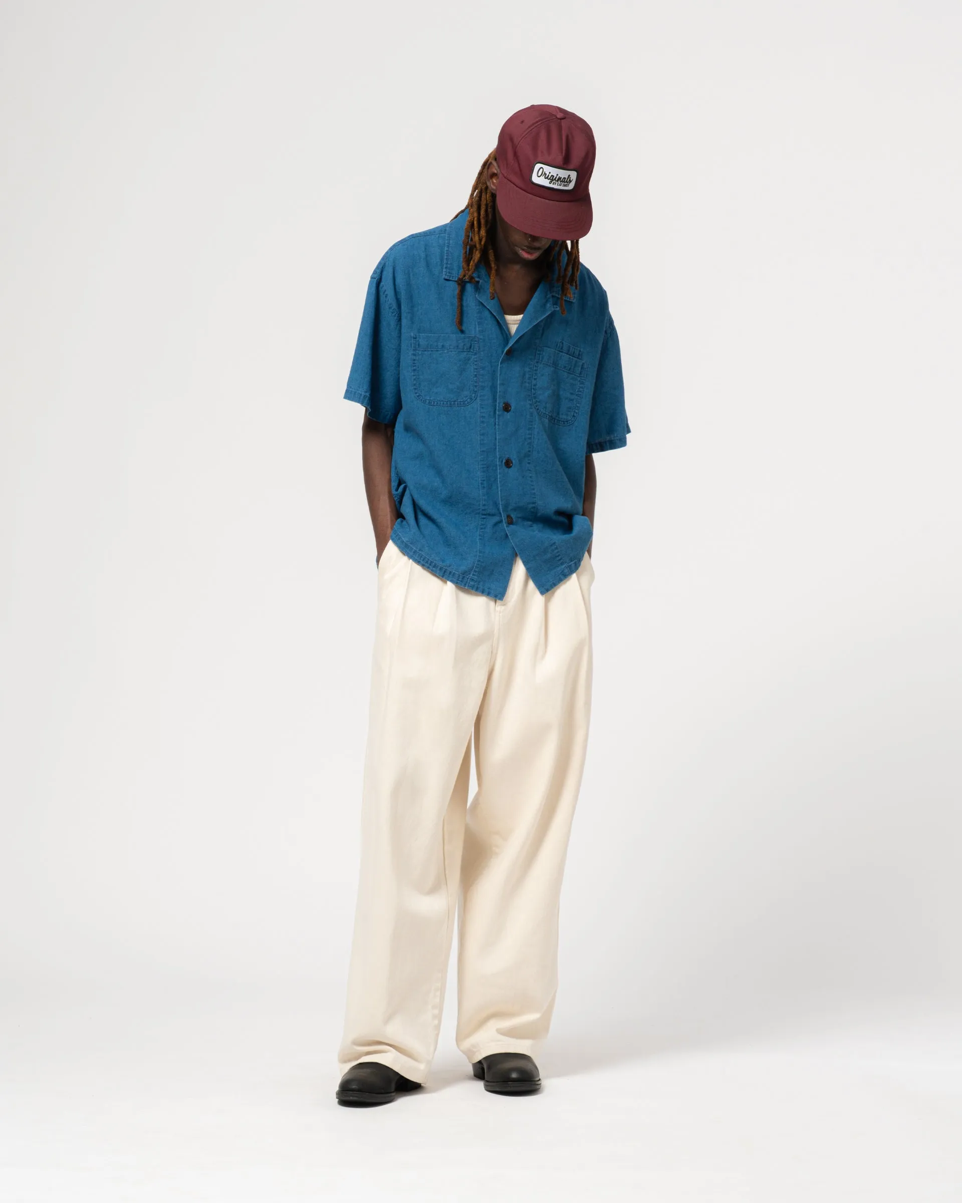 Aloha Shirt Linen Cotton Denim Blue sold by Eat Dust product image thumbnail 2