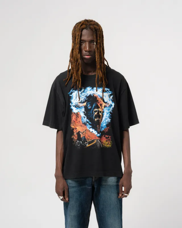 Buffalo Tee Open End Black made by Eat Dust