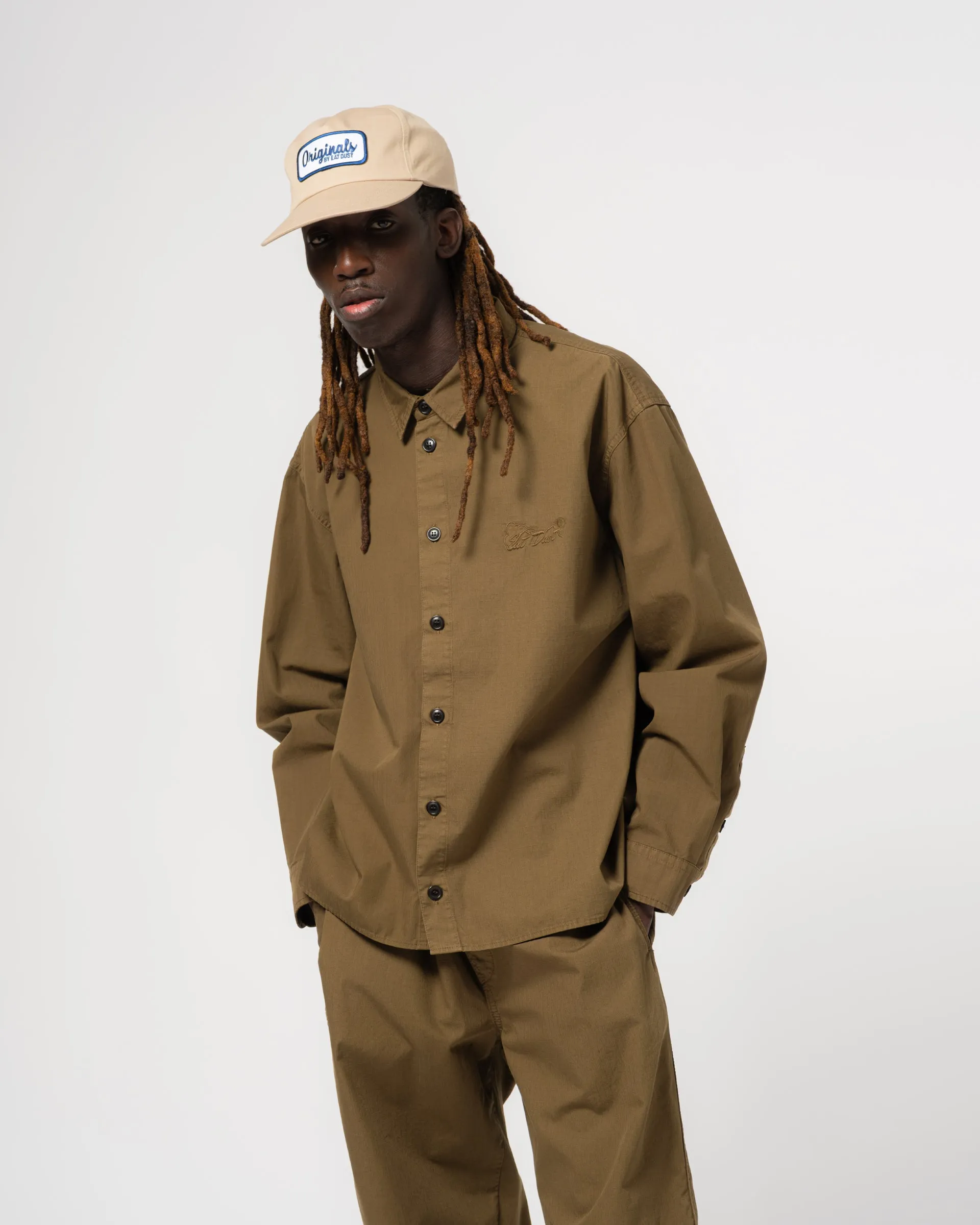 Workshirt Ripstop Cotton Canteen Green sold by Eat Dust