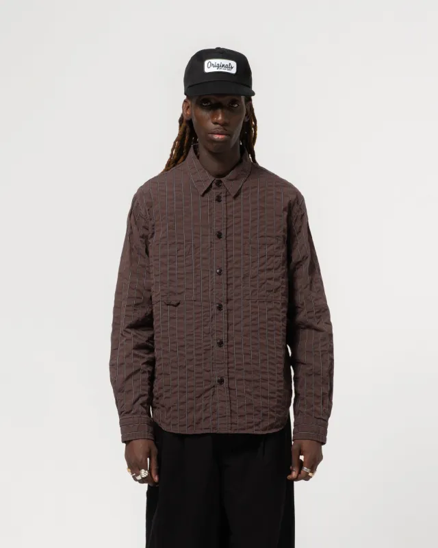 Combat Shirt Chester Seersucker Coffee made by Eat Dust