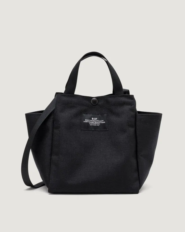 Small Side Pocket Tote Canvas Nylon Black made by BAGSINPROGRESS
